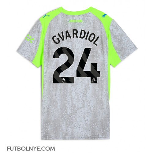 Camiseta Manchester City Josko Gvardiol #24 Tercera Equipación para mujer 2025-26 manga corta